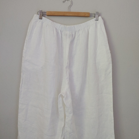 Flax Floods Linen Pants Size Large White - Picture 12 of 16
